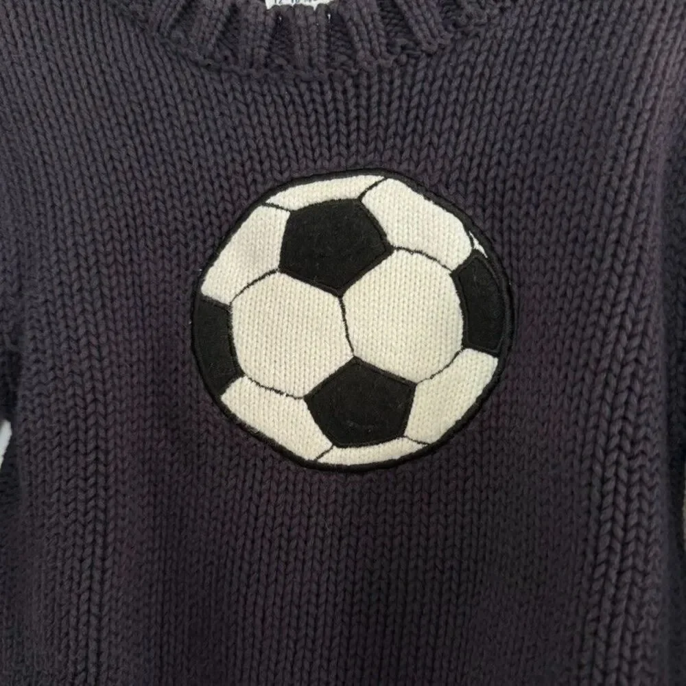 Vintage Gymboree Sweater Soccer Ball Baby Size 12–18m Knit 100% Cotton 2003 Navy